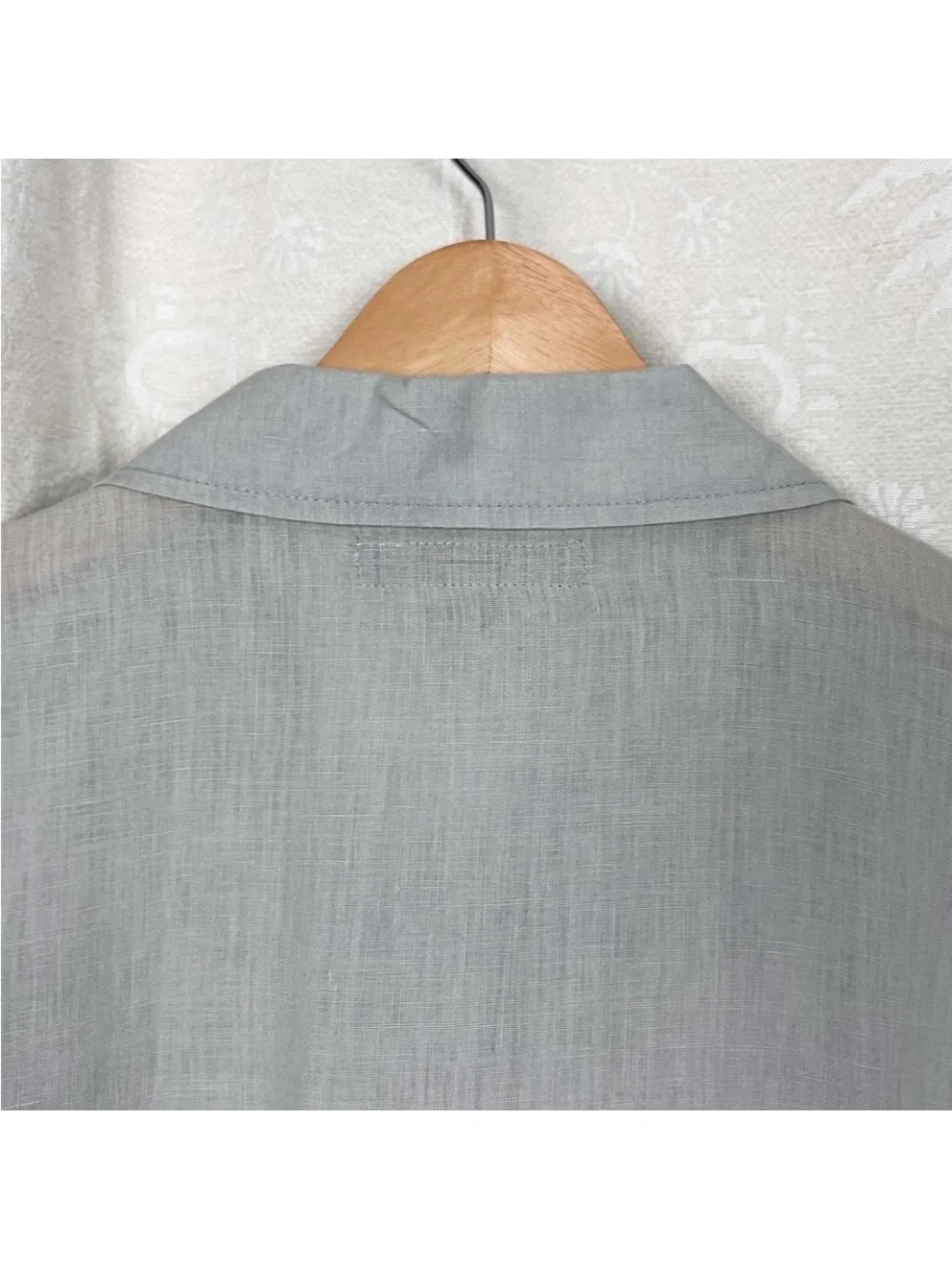 Flax linen dove gray button-down oversized lagenlook blouse Large